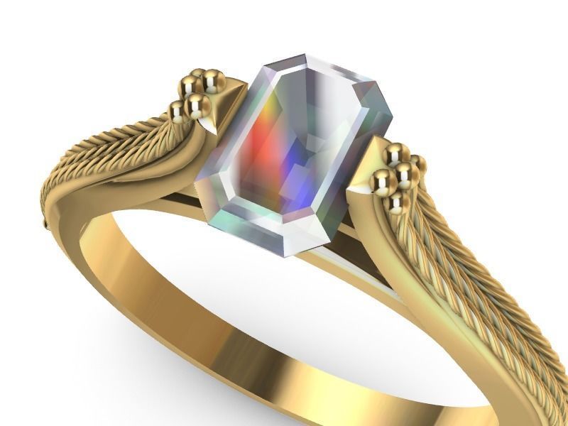 cathedral ring emerald 3D print model_6