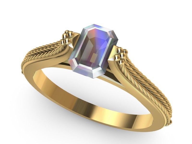 cathedral ring emerald 3D print model_3