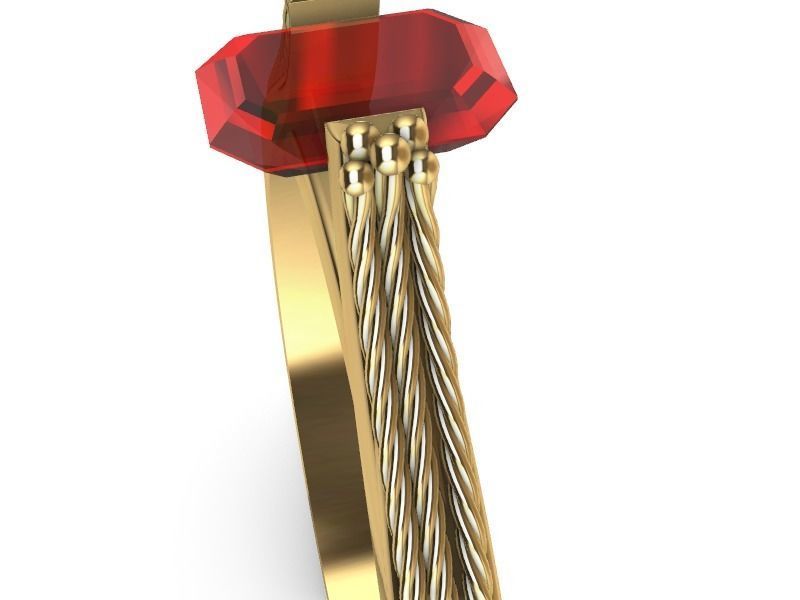 cathedral ring emerald 3D print model_9