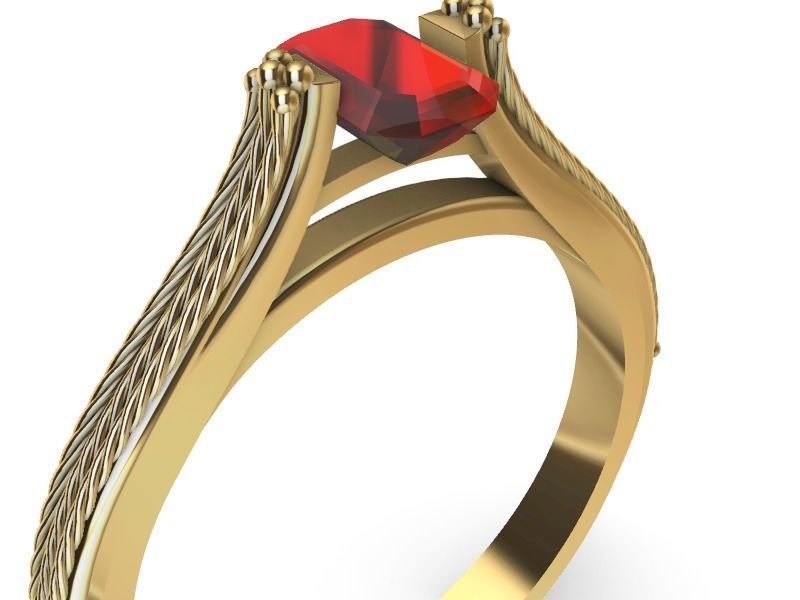 cathedral ring emerald 3D print model_14