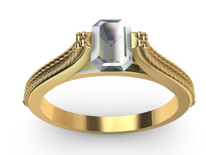 cathedral ring emerald 3D print model_2
