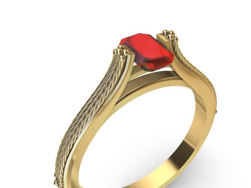 cathedral ring emerald 3D print model_10