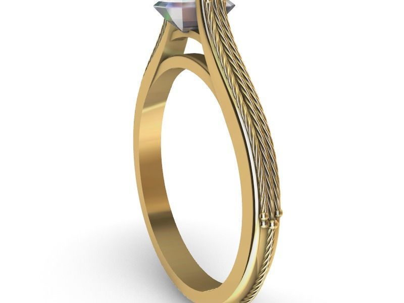cathedral ring emerald 3D print model_4