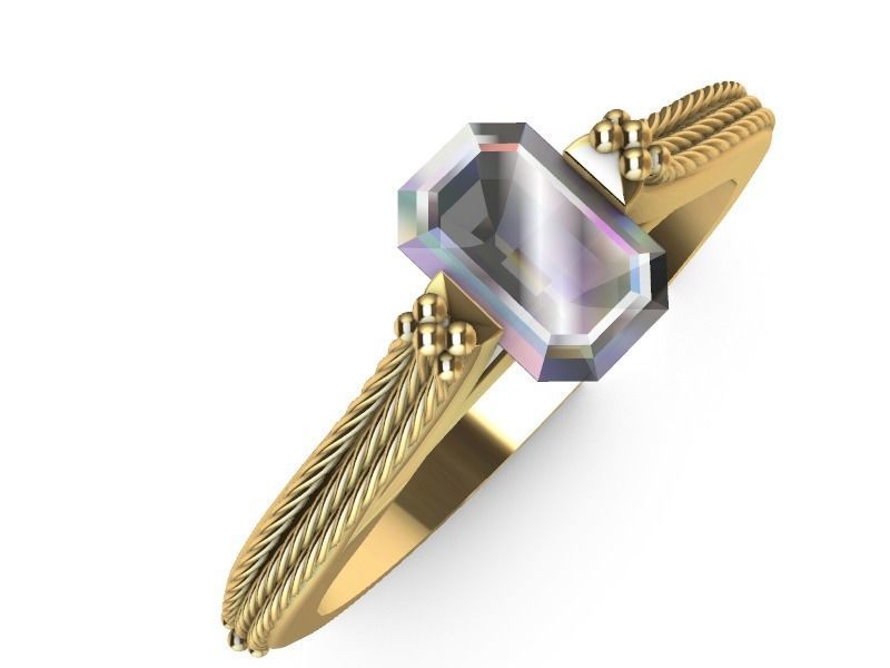 cathedral ring emerald 3D print model_7