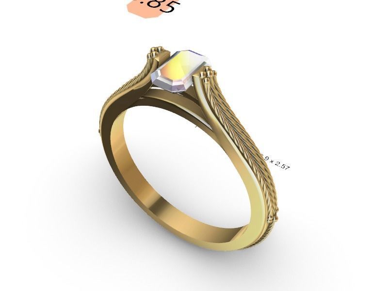 cathedral ring emerald 3D print model_17