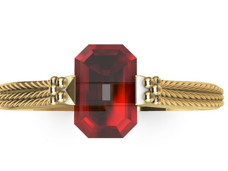 cathedral ring emerald 3D print model_1