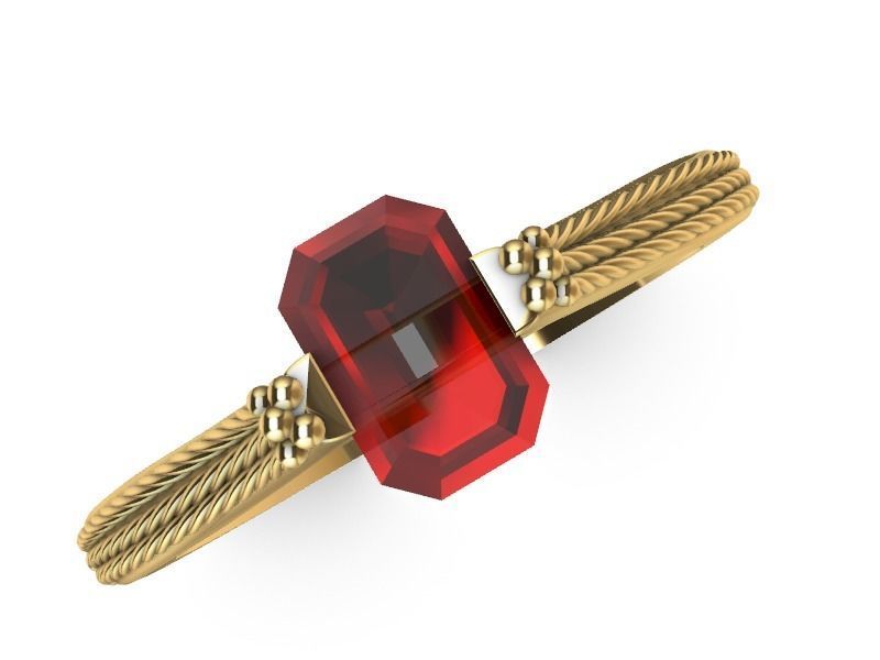 cathedral ring emerald 3D print model_13