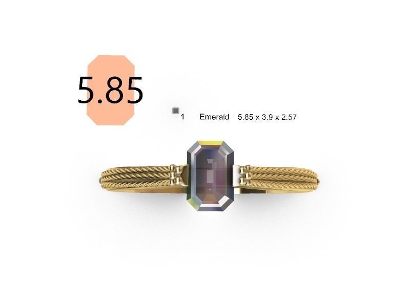 cathedral ring emerald 3D print model_8