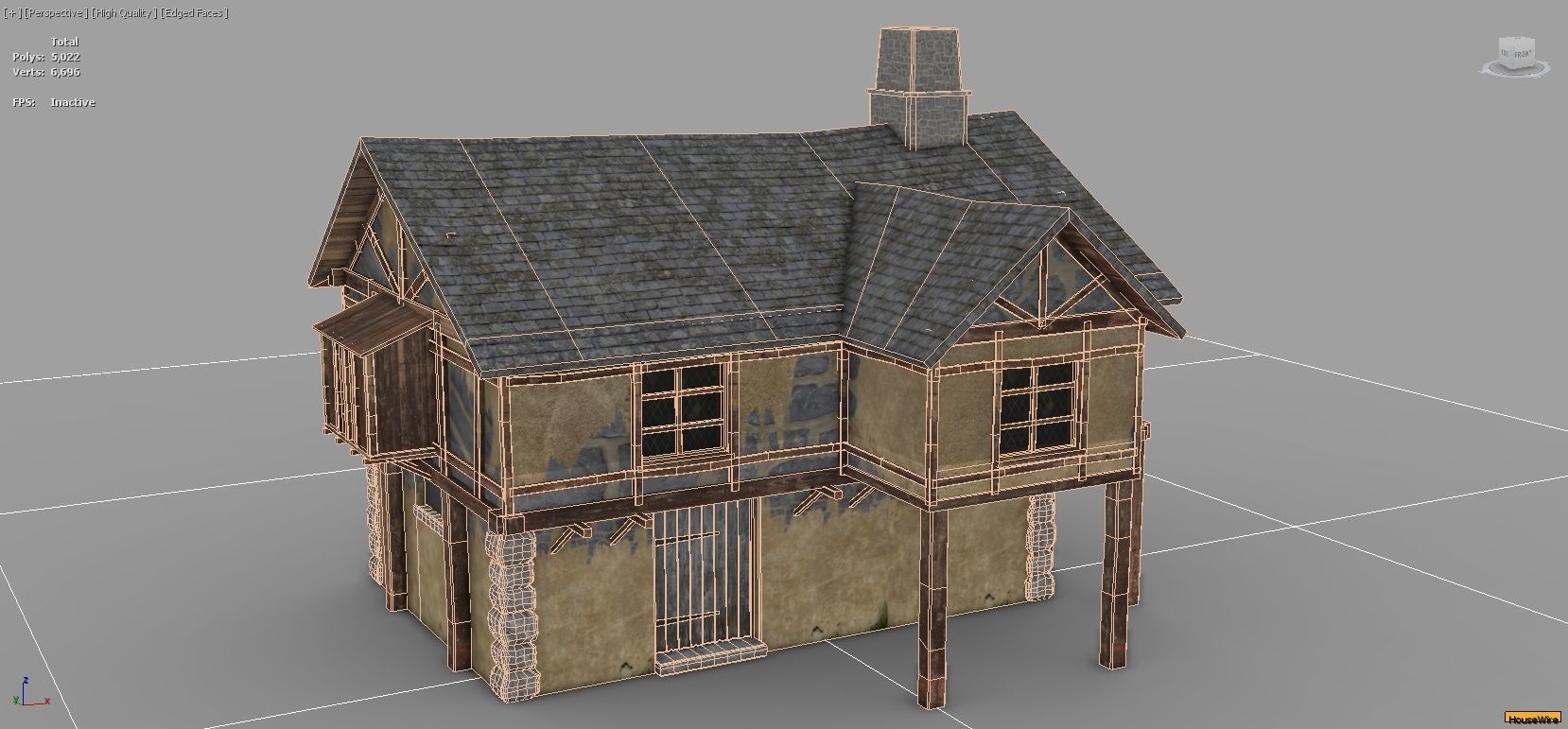 Medieval House 3D model_3