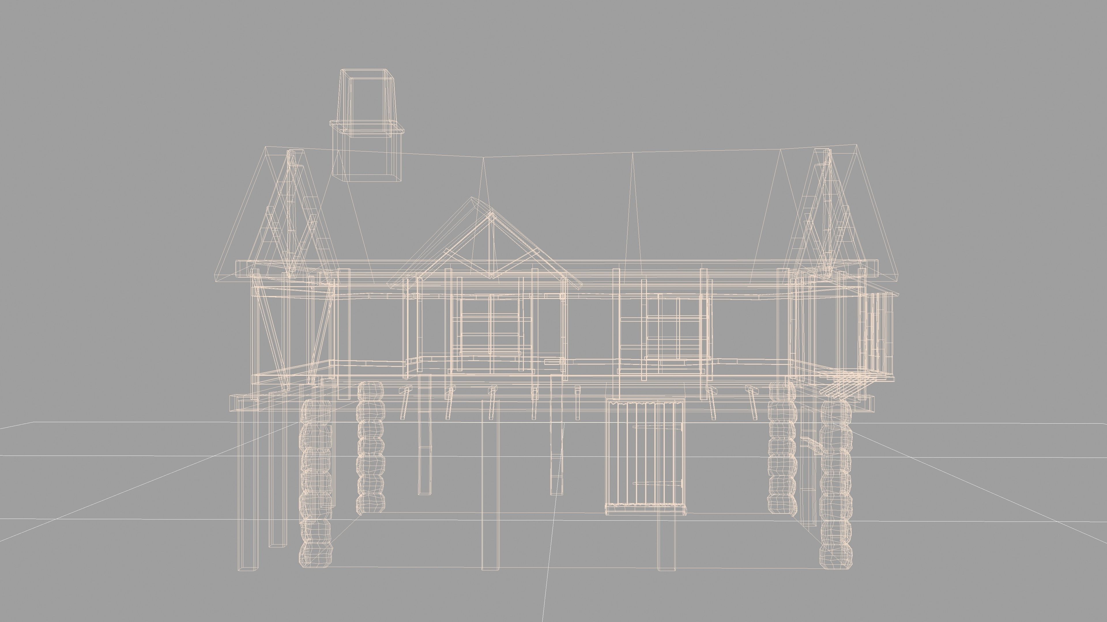 Medieval House 3D model_13