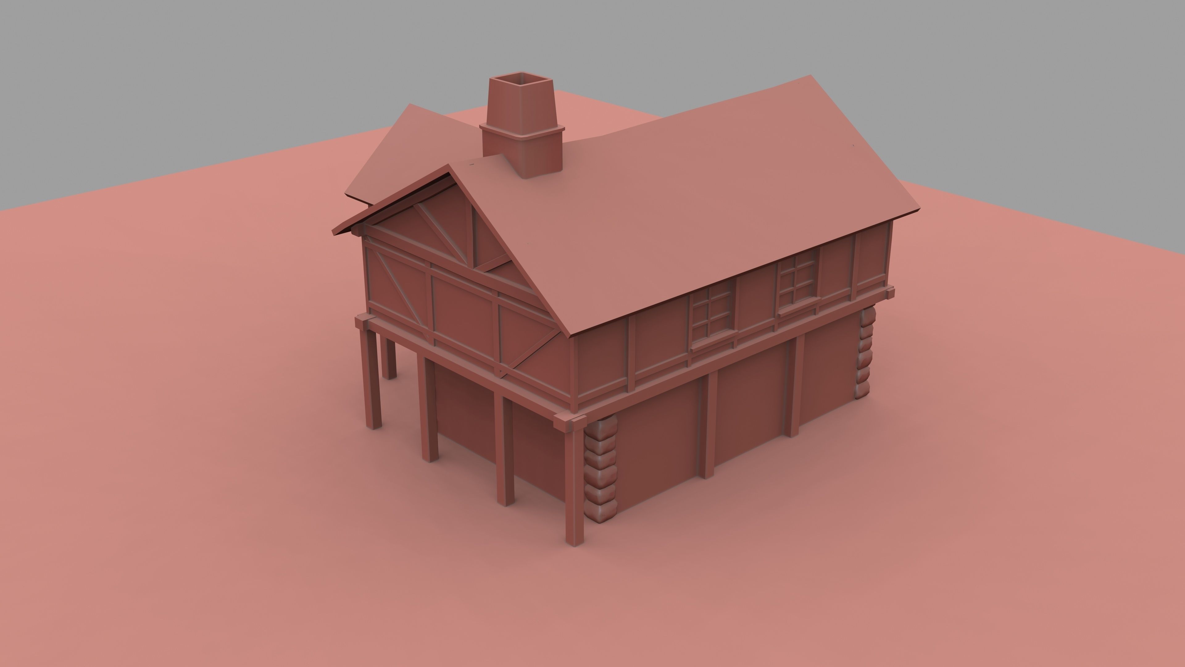 Medieval House 3D model_8
