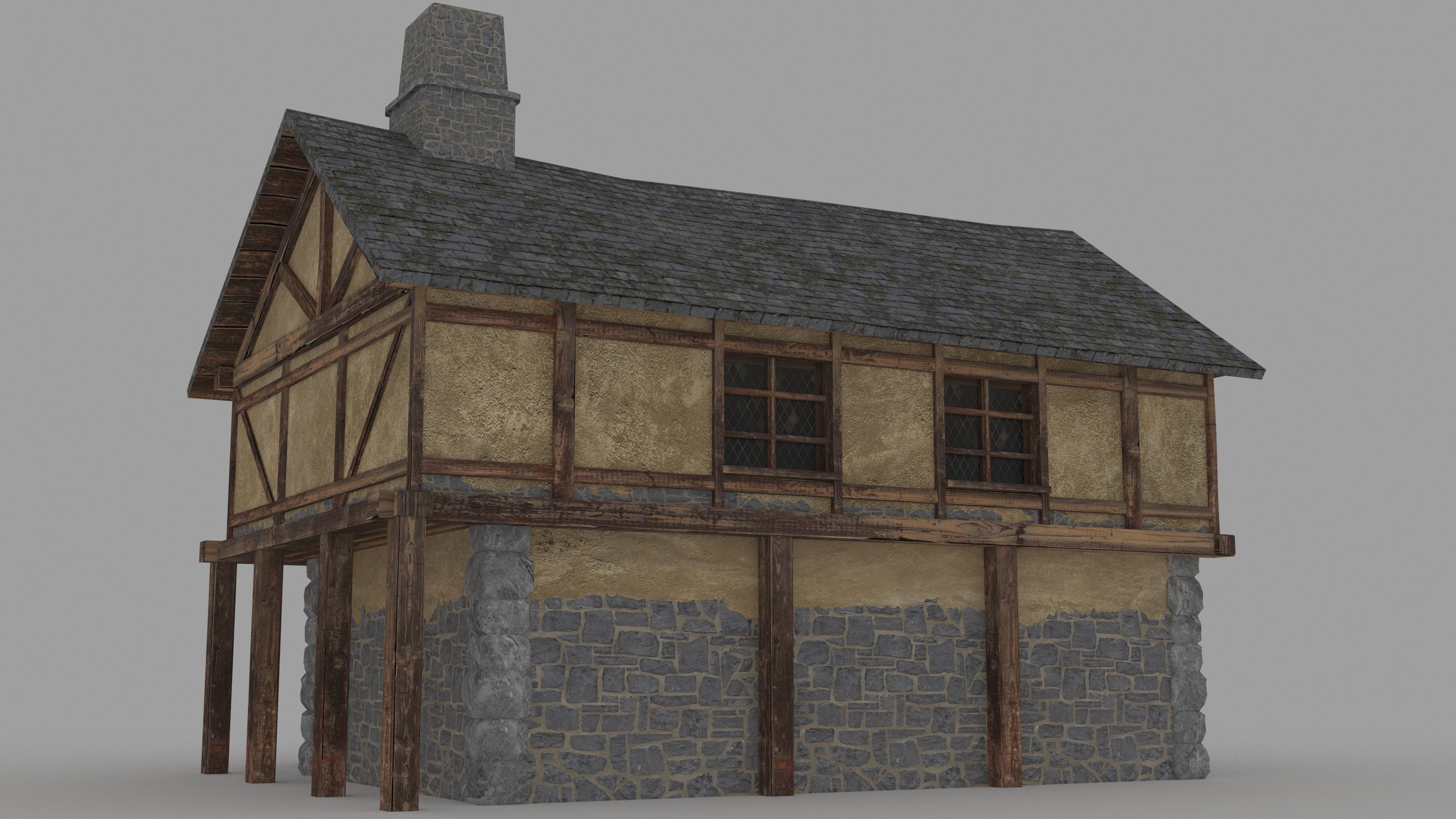 Medieval House 3D model_5