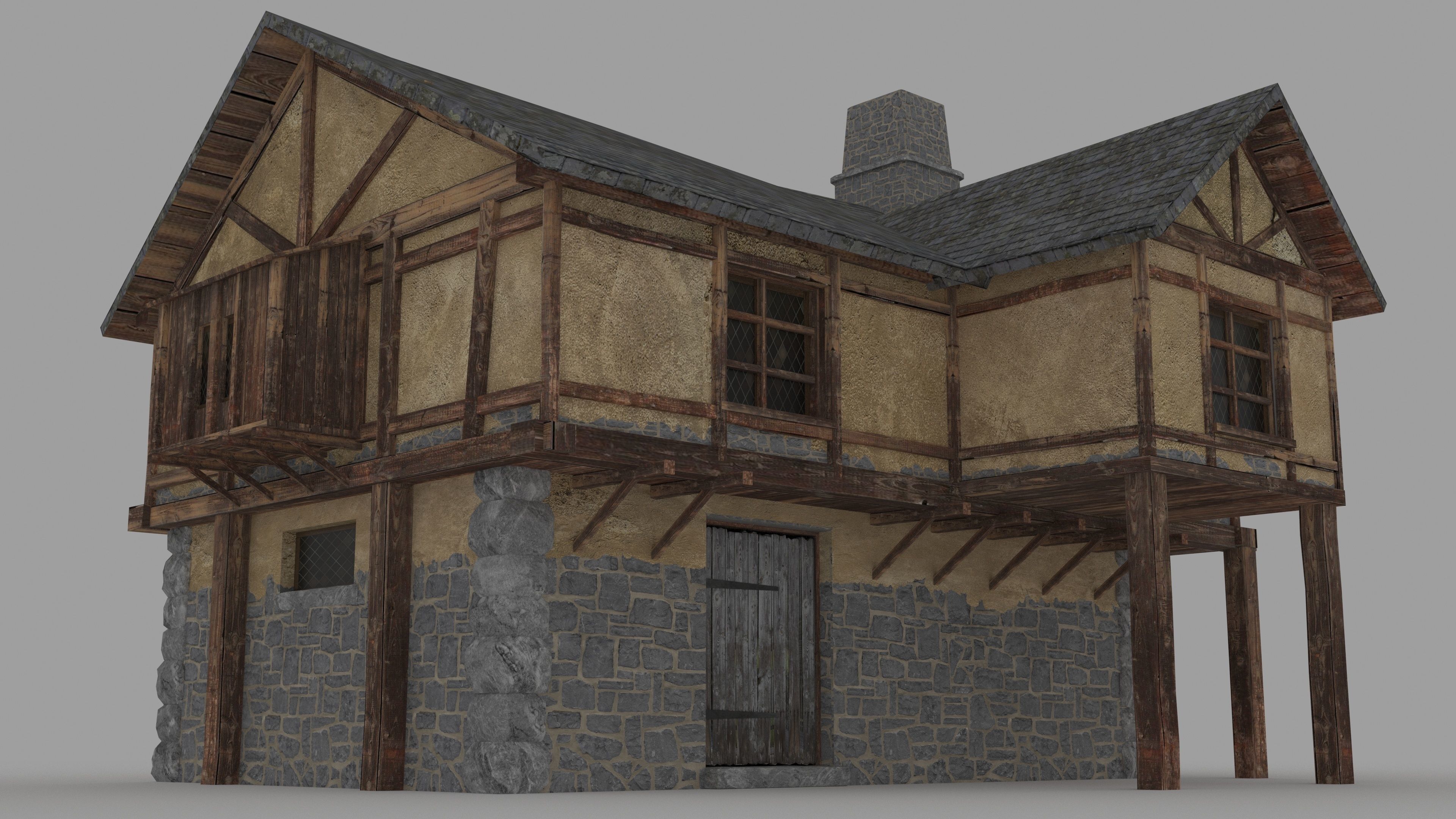 Medieval House 3D model_1