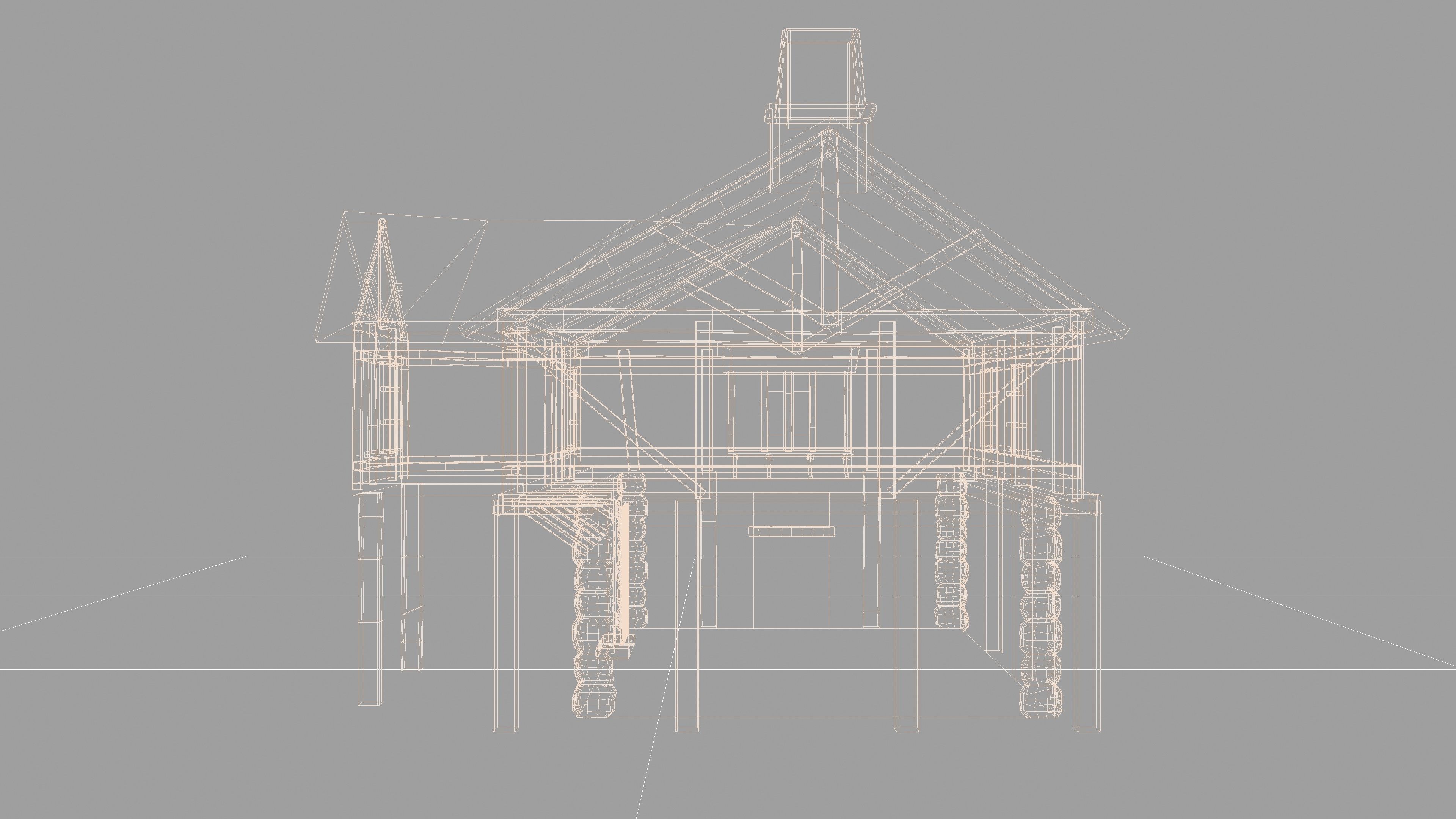 Medieval House 3D model_12