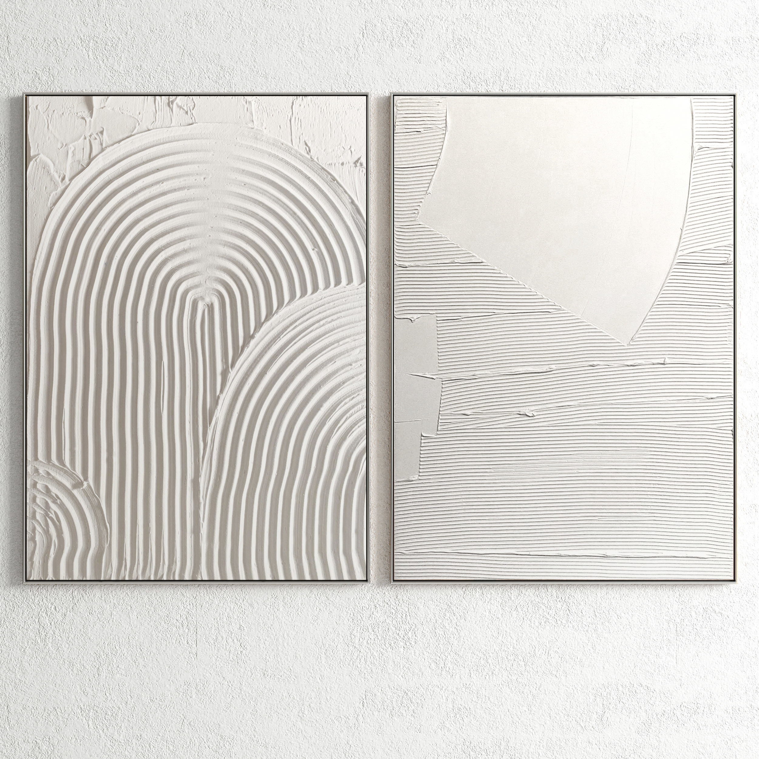 Plaster Two Photo Frame 62 Low-poly 3D model_1