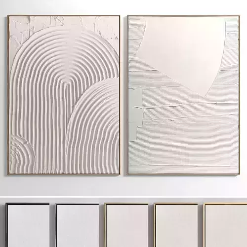 Plaster Two Photo Frame 62 Low-poly 3D model