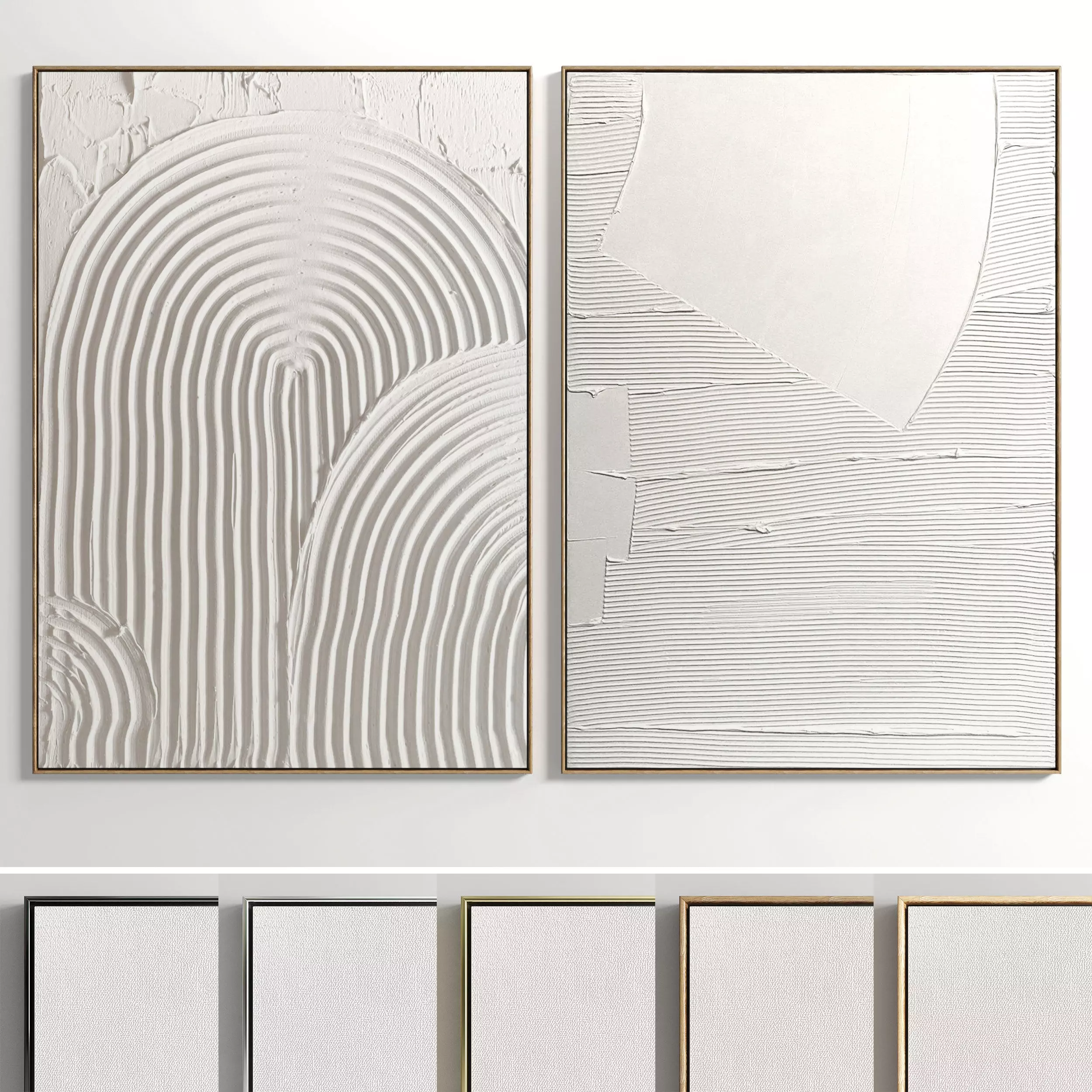 Plaster Two Photo Frame 62 Low-poly 3D model_0