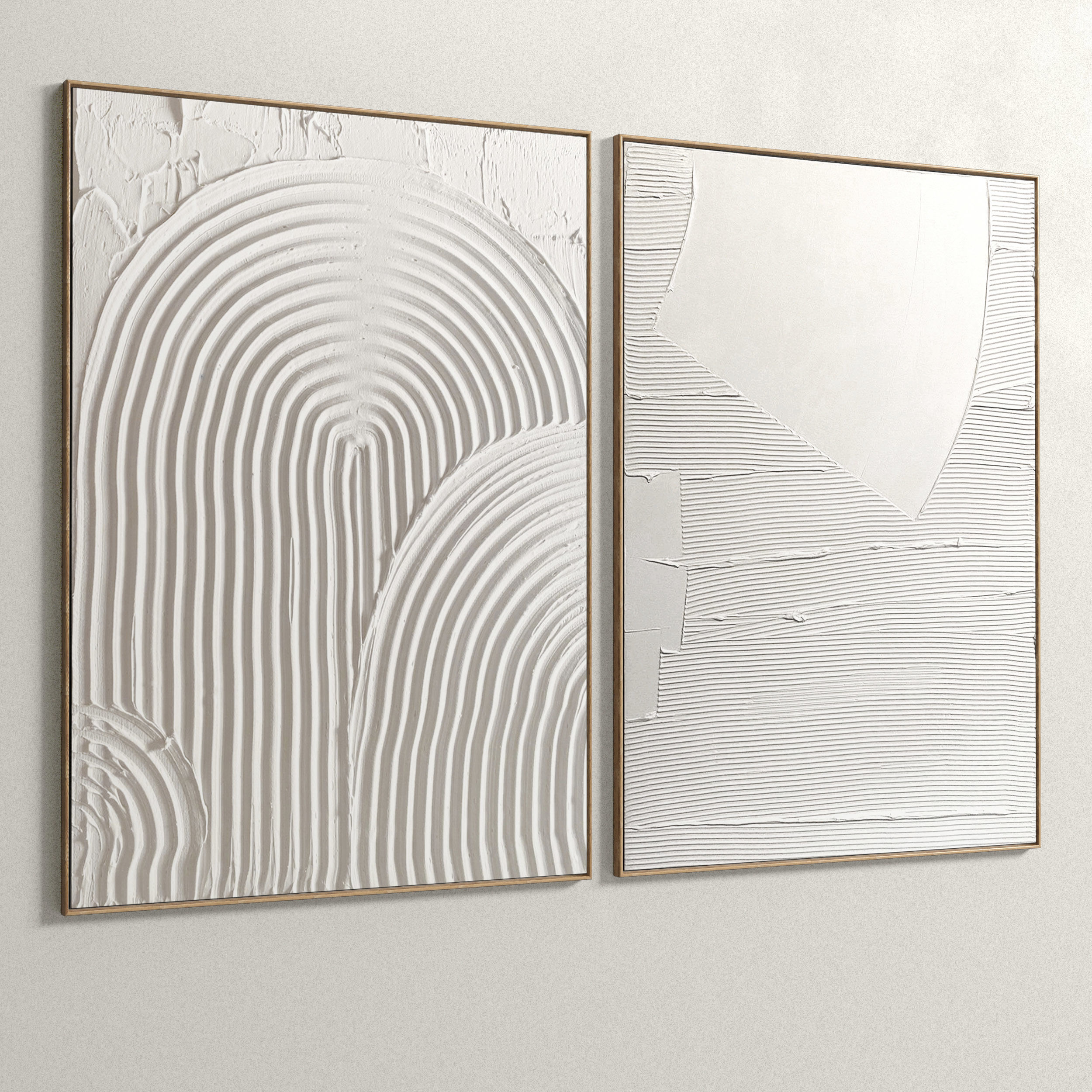 Plaster Two Photo Frame 62 Low-poly 3D model_3