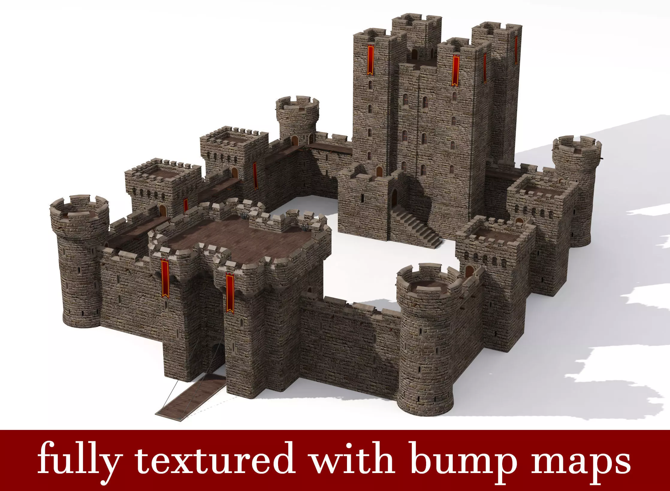 Medieval Castle 3D model_0