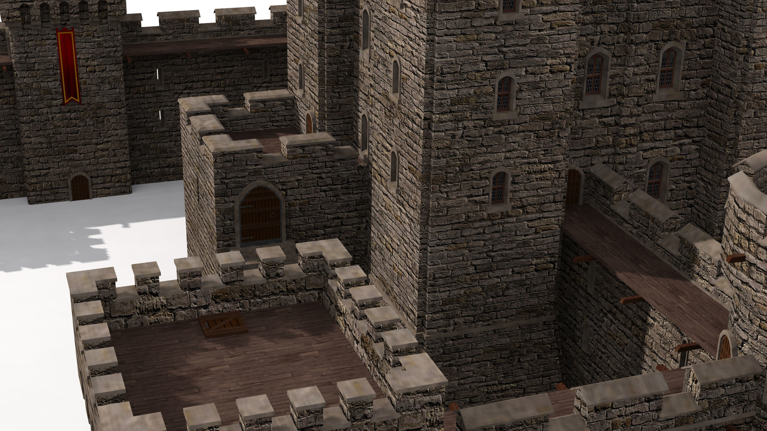 Medieval Castle 3D model_3