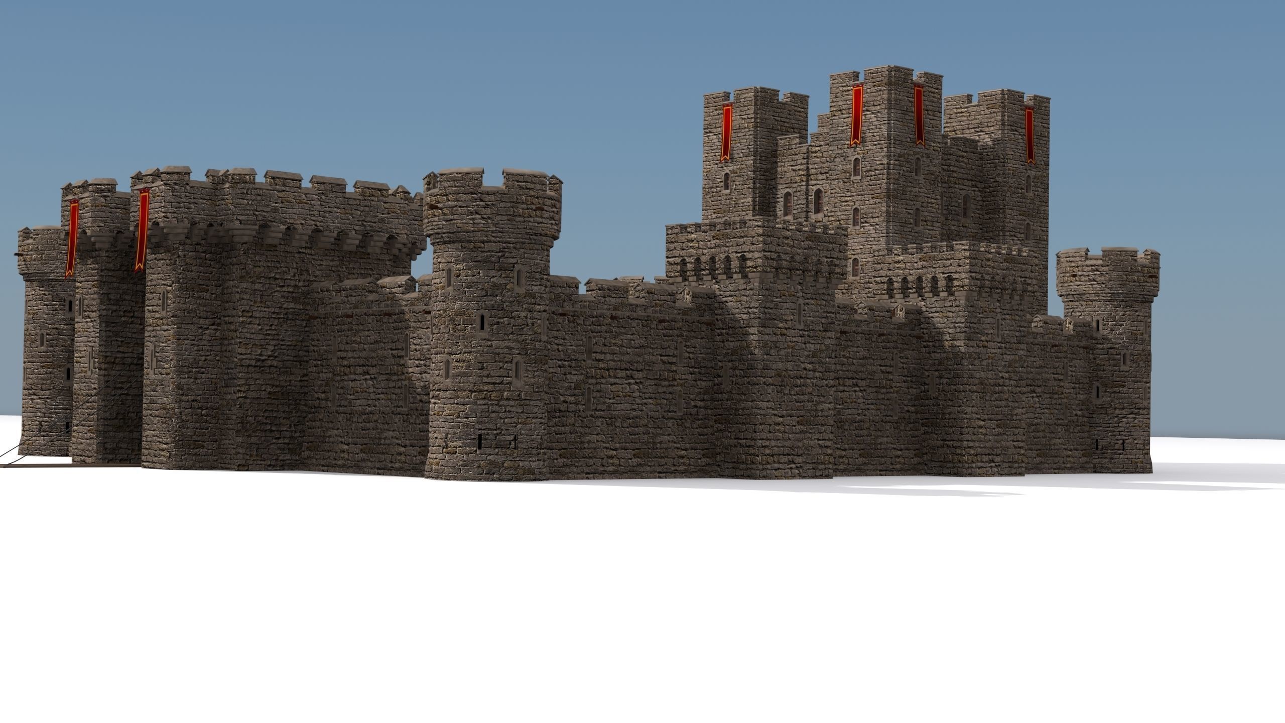 Medieval Castle 3D model_2