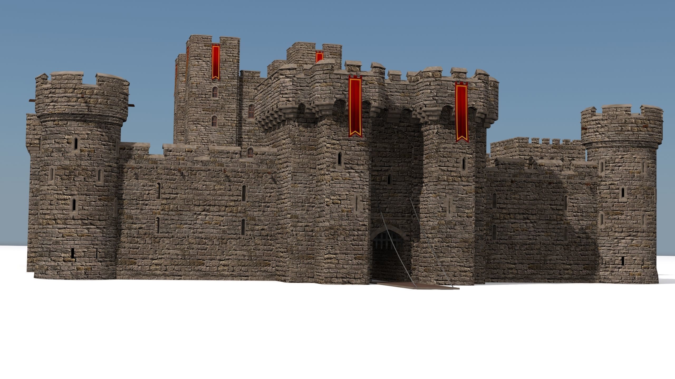 Medieval Castle 3D model_1