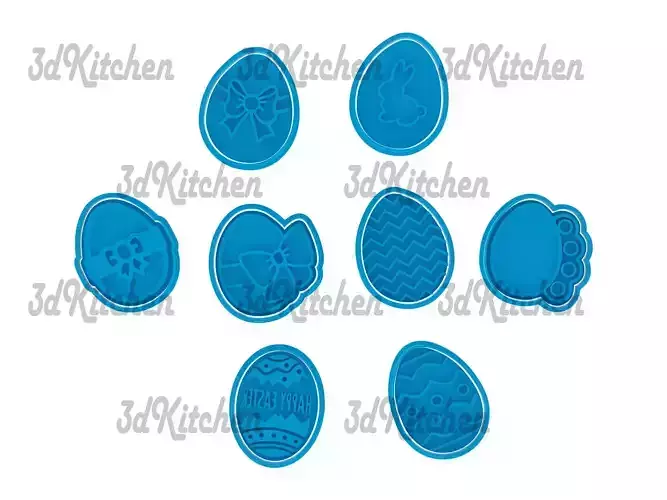 Easters eggs cookie cutters Stl 3D print model