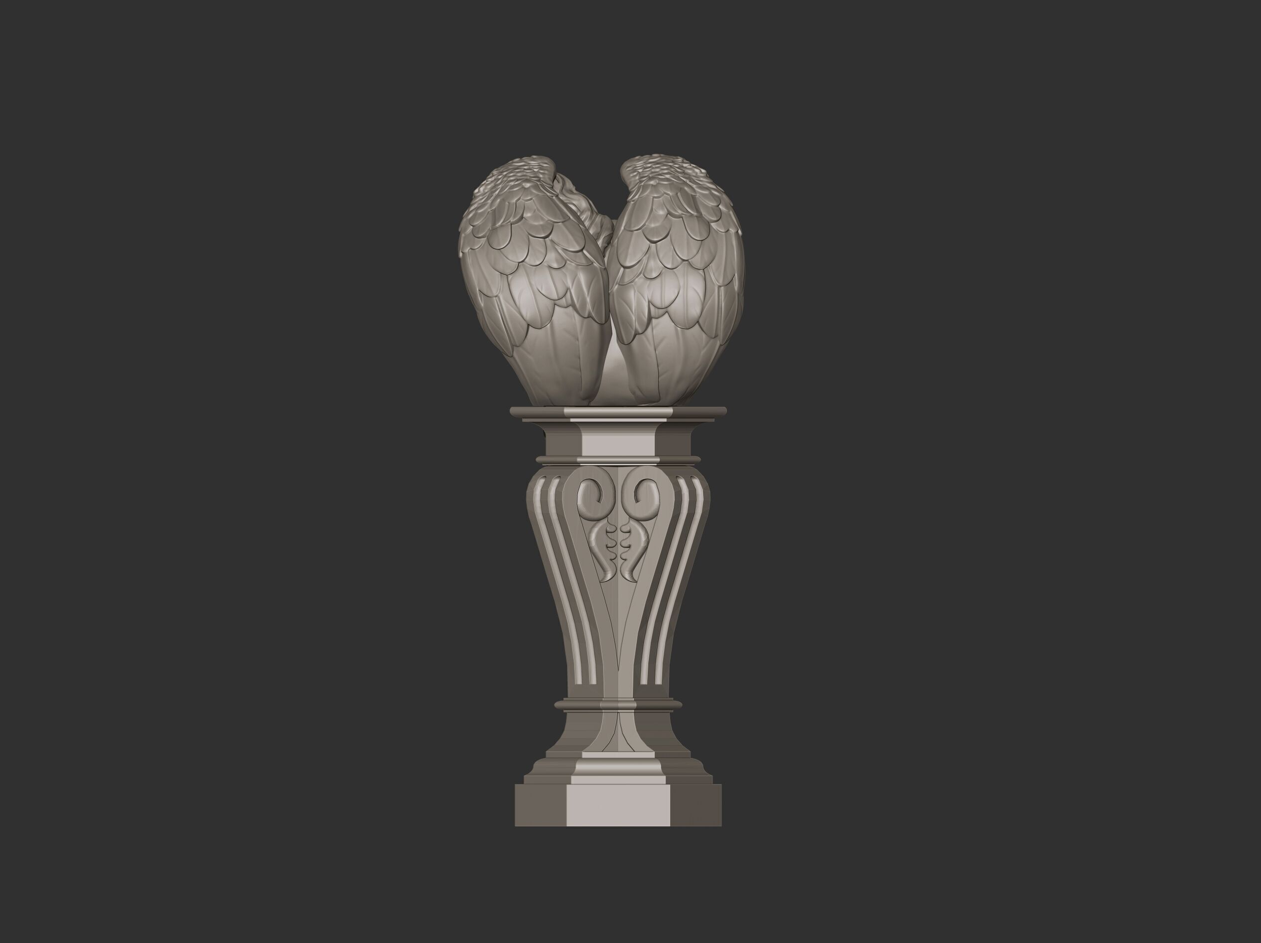 Resting Grace Sitting Angel Statue 3D print model_8