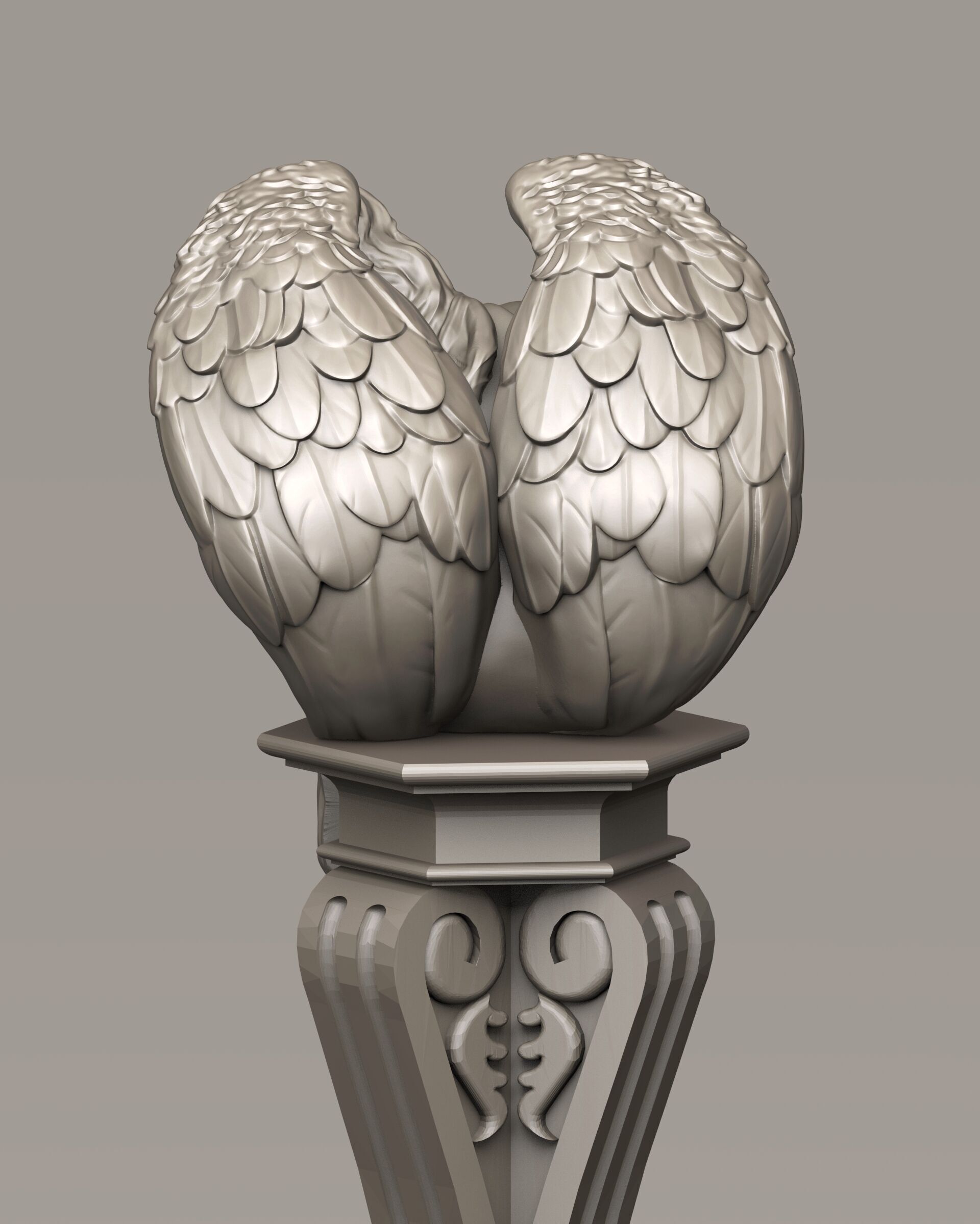 Resting Grace Sitting Angel Statue 3D print model_5