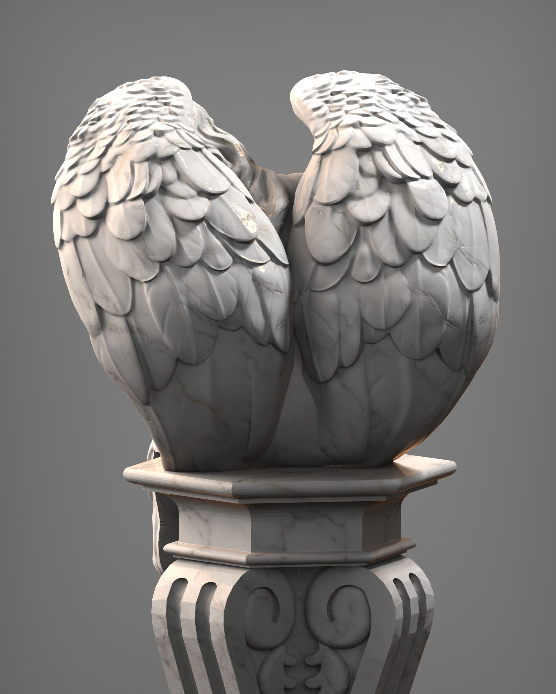 Resting Grace Sitting Angel Statue 3D print model_2