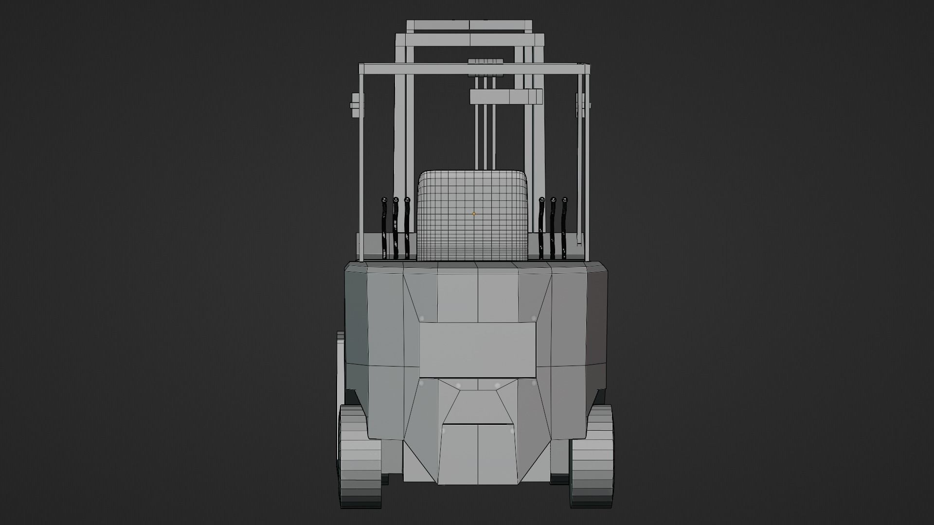 Forklift Worn out Low-poly 3D model_9