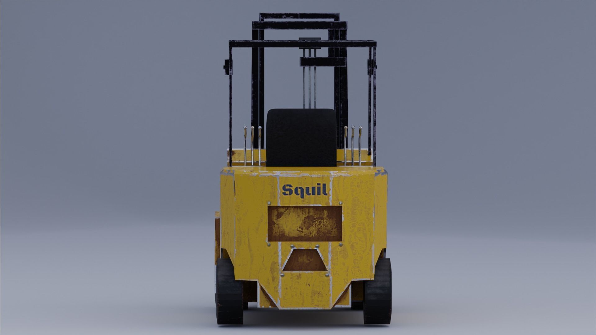 Forklift Worn out Low-poly 3D model_3
