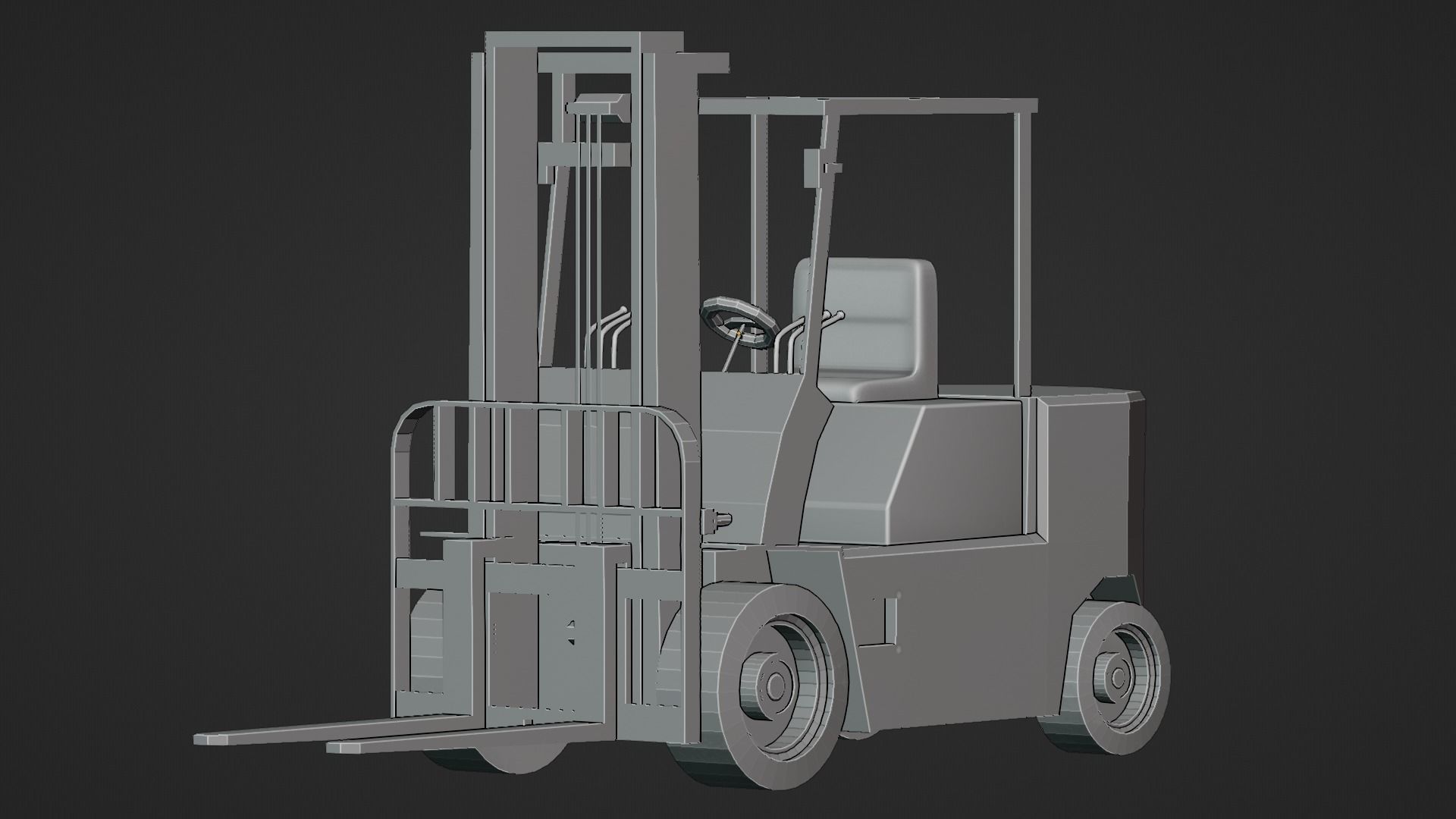 Forklift Worn out Low-poly 3D model_4