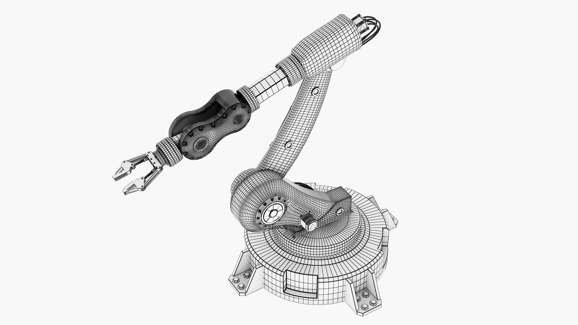 Industrial Robotic Arm 3D model_4