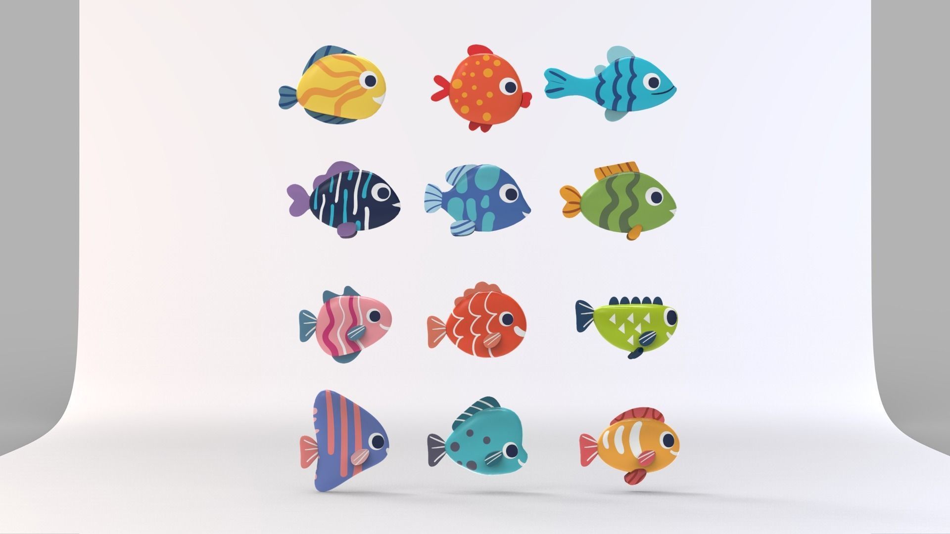 Fish Sea Collection Low-poly 3D model_17