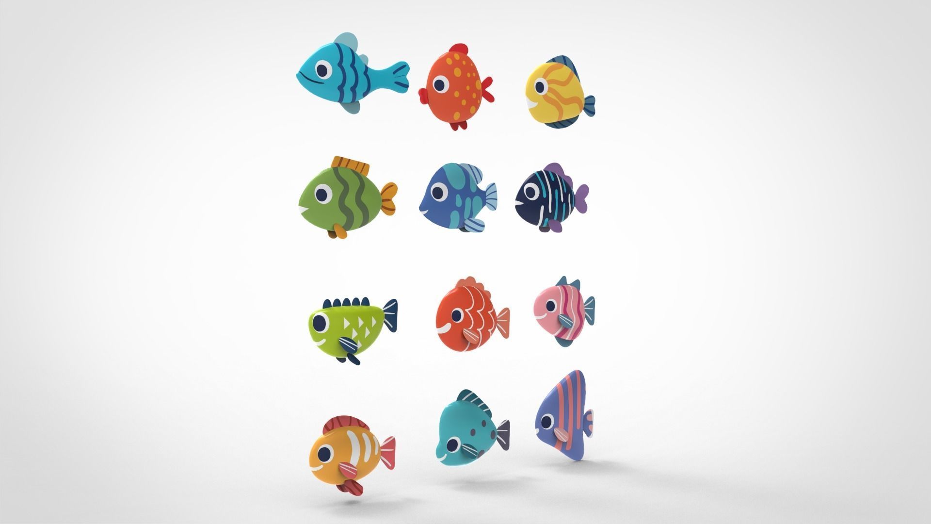 Fish Sea Collection Low-poly 3D model_12