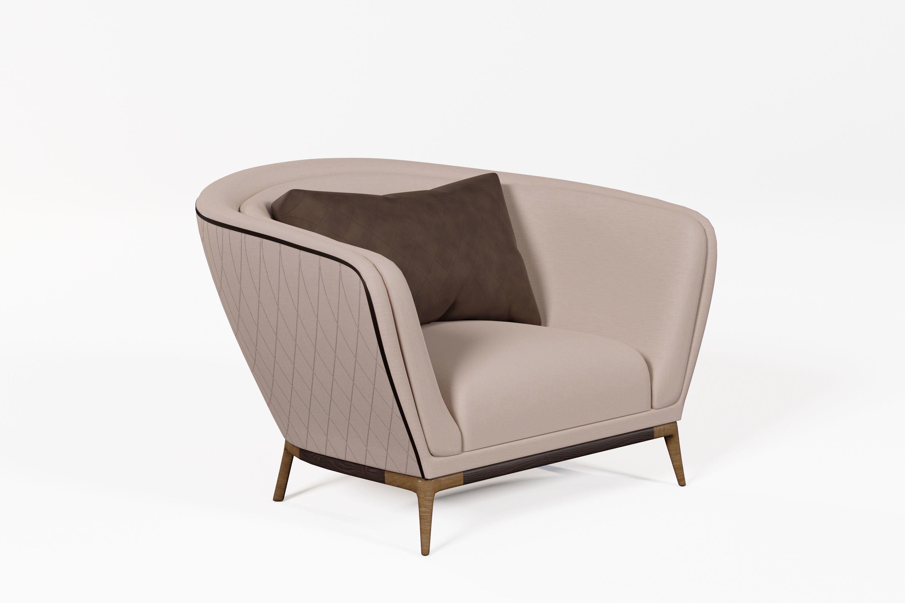 Modern Design Armchair 3D model_2
