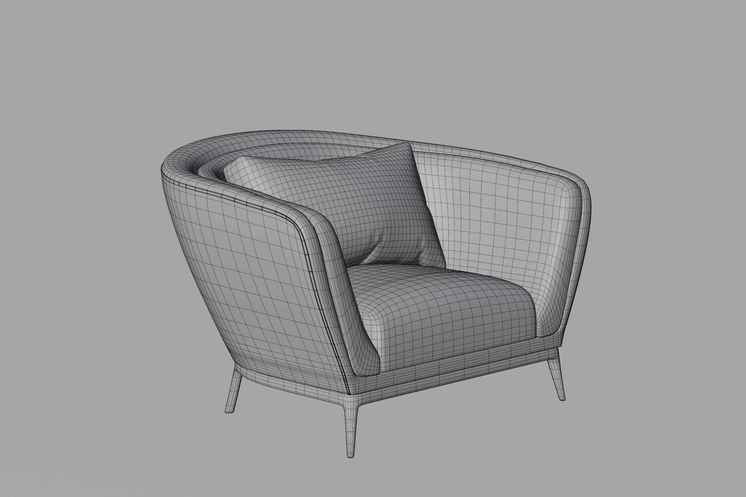 Modern Design Armchair 3D model_3