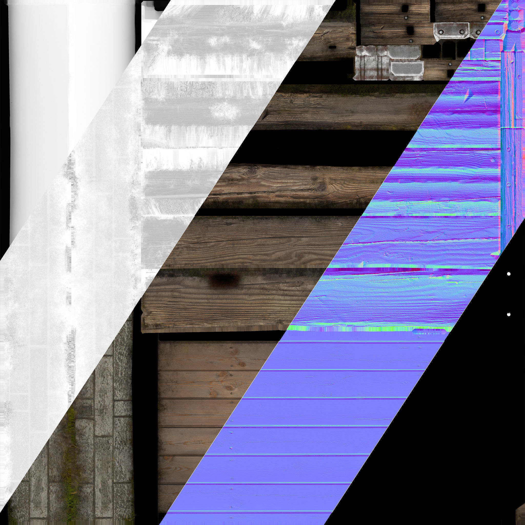 Sawmill and Warehouse Low-poly 3D model_29