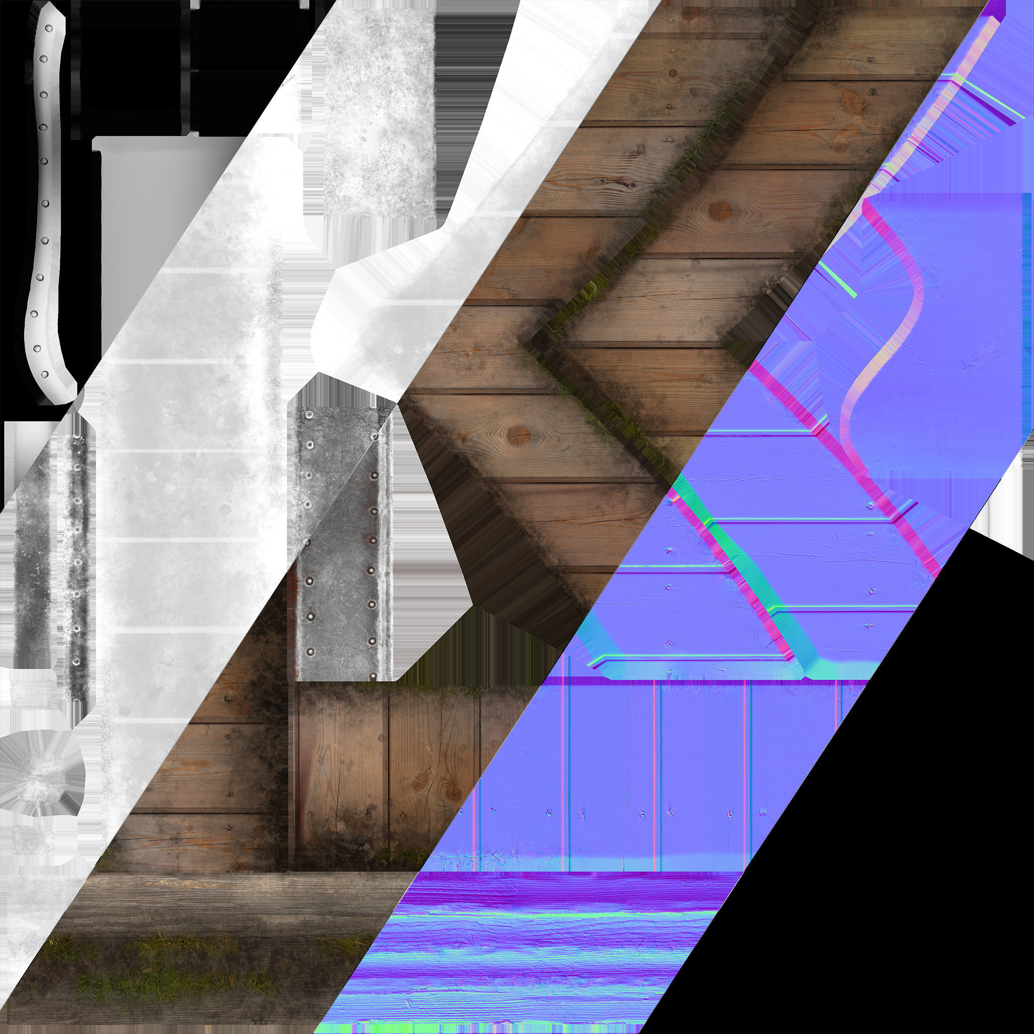 Sawmill and Warehouse Low-poly 3D model_36