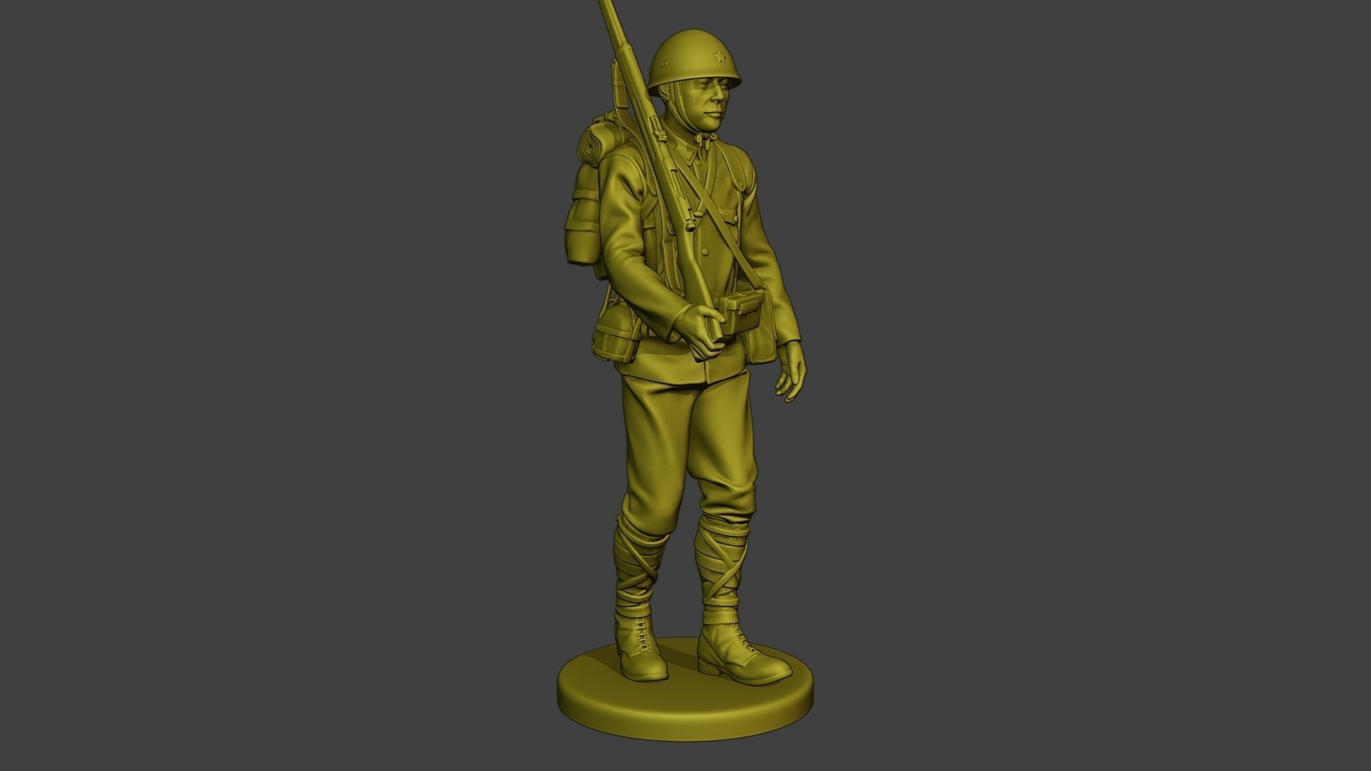 Japanese soldier ww2 Walk J1 3D print model_10
