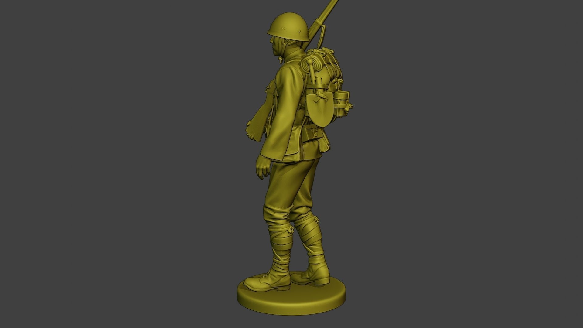 Japanese soldier ww2 Walk J1 3D print model_4