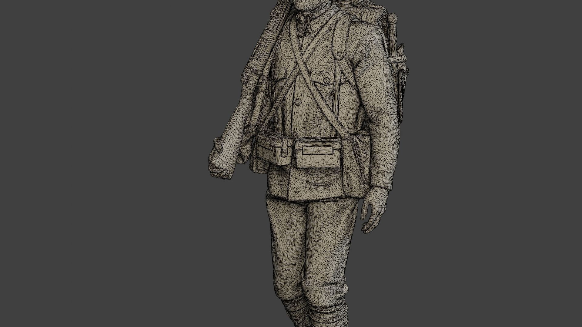 Japanese soldier ww2 Walk J1 3D print model_12