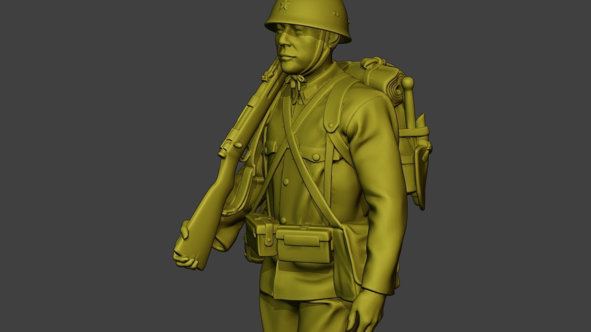 Japanese soldier ww2 Walk J1 3D print model_18