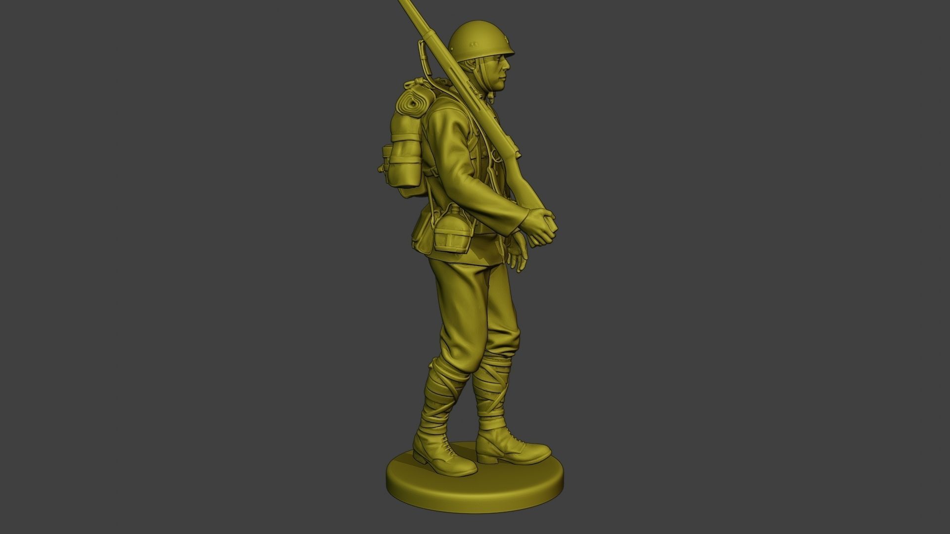Japanese soldier ww2 Walk J1 3D print model_9
