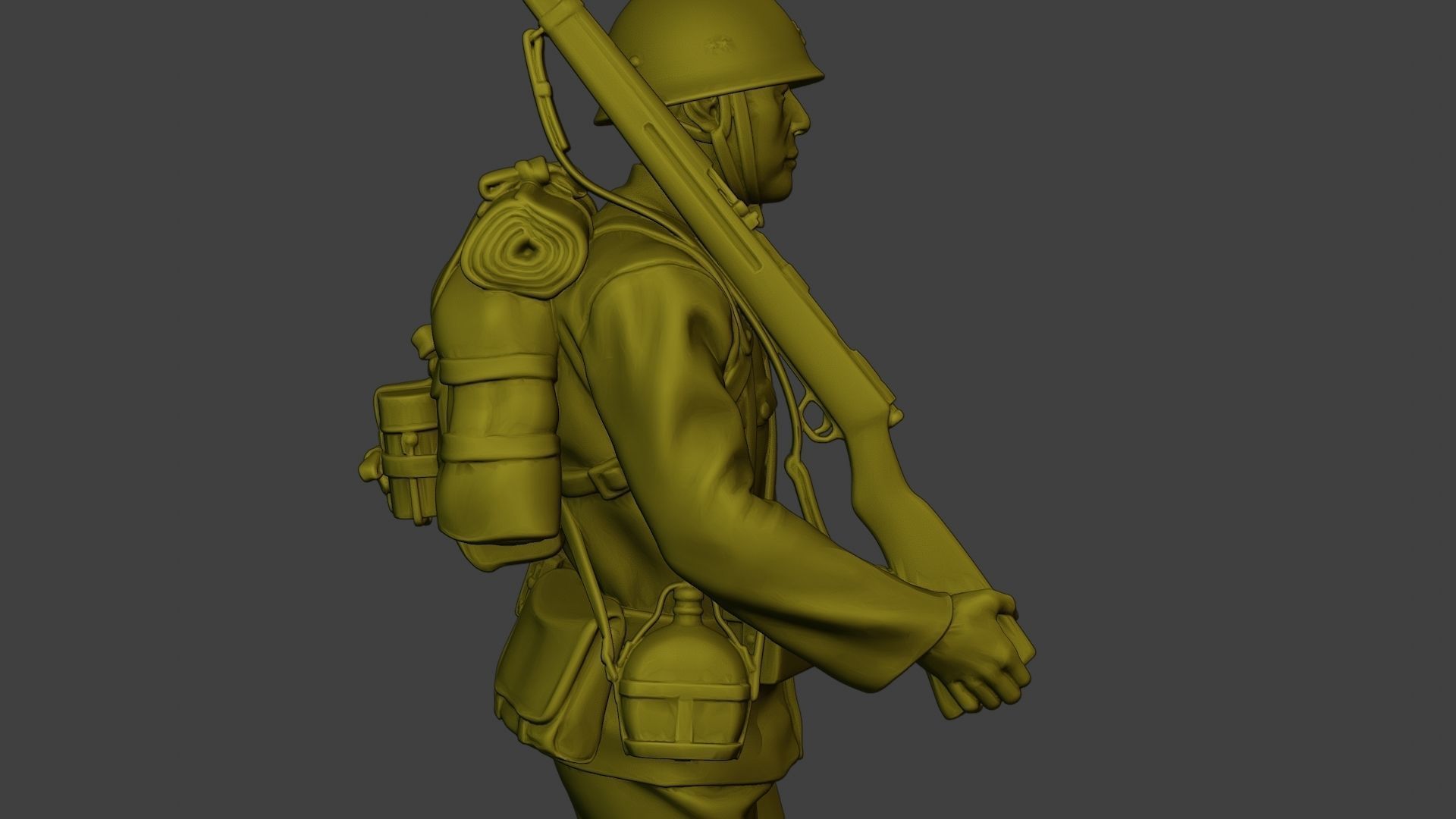 Japanese soldier ww2 Walk J1 3D print model_20