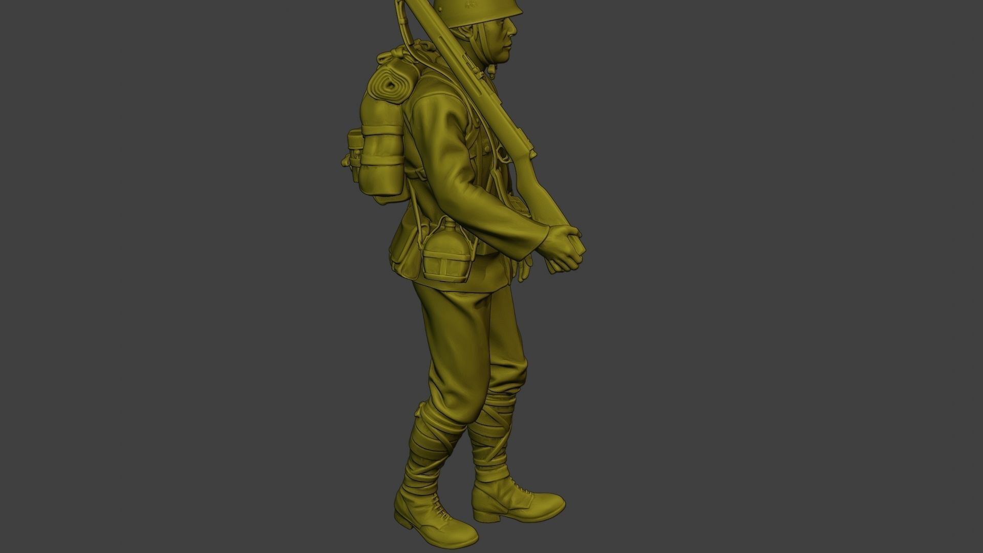Japanese soldier ww2 Walk J1 3D print model_30