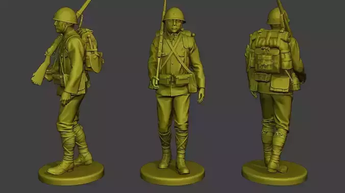 Japanese soldier ww2 Walk J1 3D print model