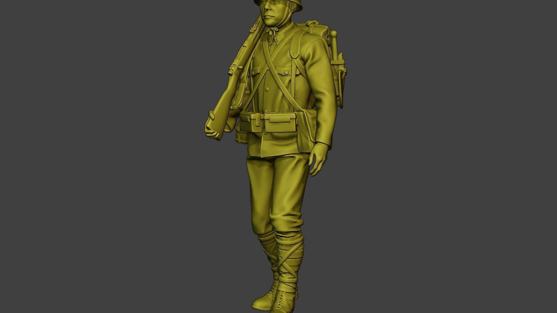 Japanese soldier ww2 Walk J1 3D print model_27