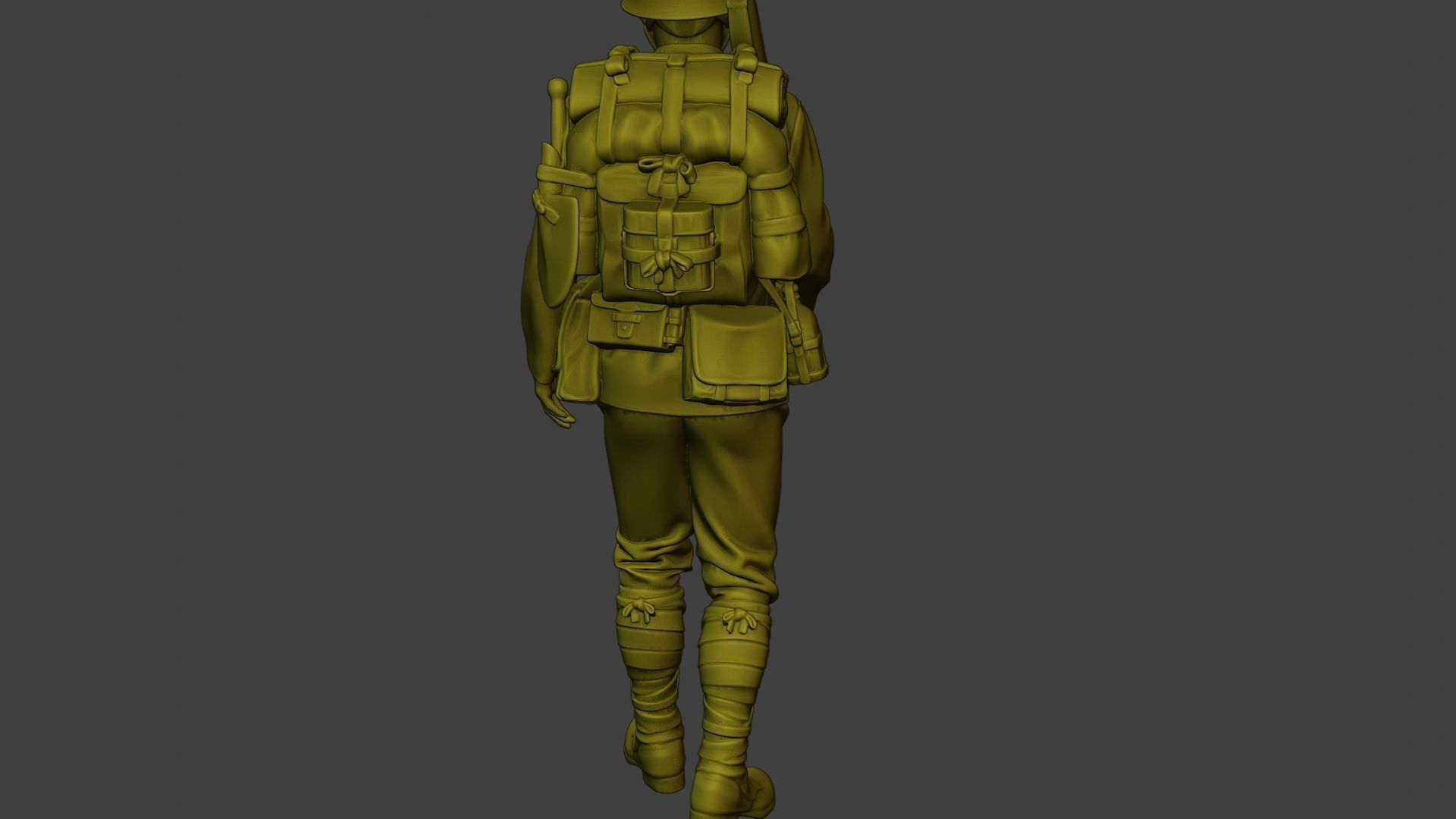Japanese soldier ww2 Walk J1 3D print model_25